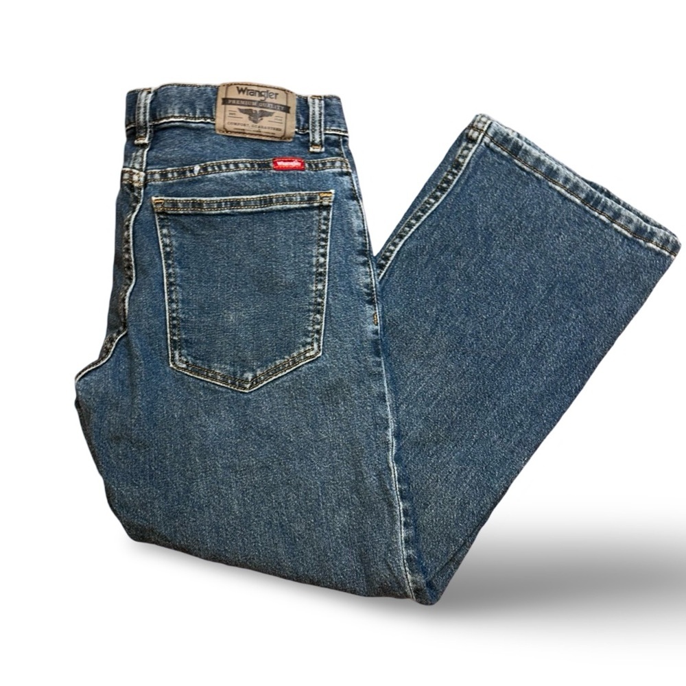 Wrangler Boys Classic Boot Blue Denim Jeans Size 12 Husky